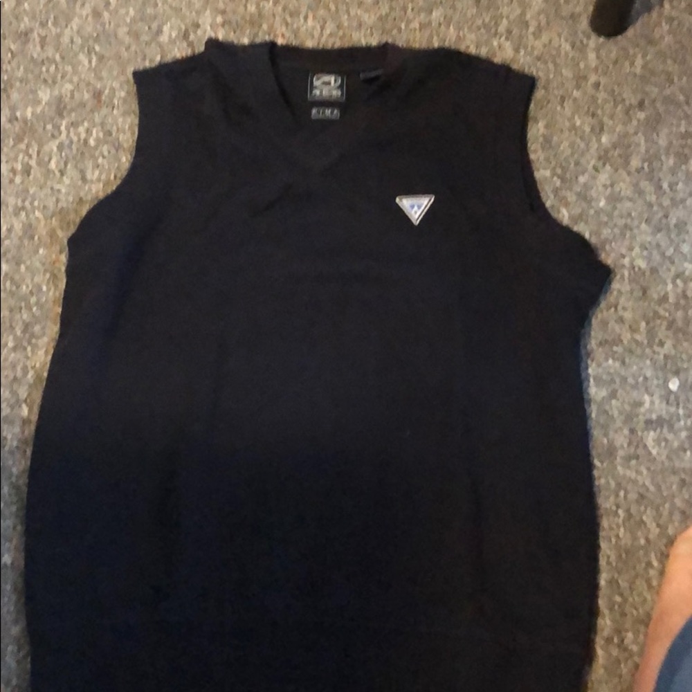 Sleeveless Pima cotton sweater black size M